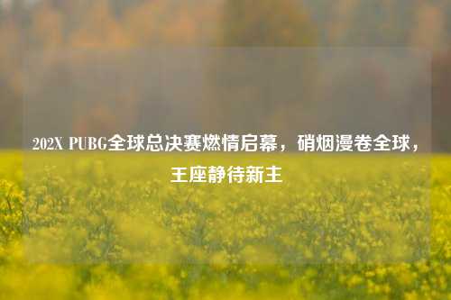 202X PUBG全球总决赛燃情启幕,硝烟漫卷全球,王座静待新主