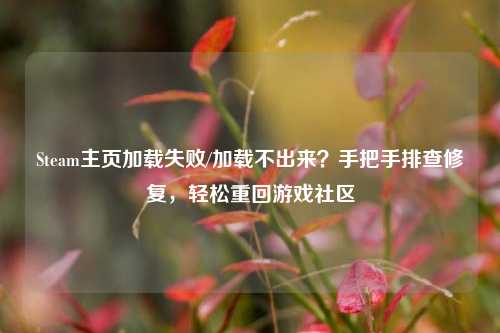 Steam主页加载失败/加载不出来？手把手排查修复，轻松重回游戏社区
