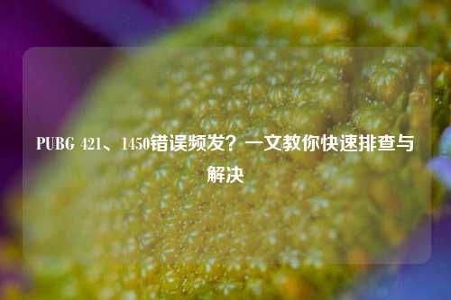 PUBG 421、1450错误频发?一文教你快速排查与解决