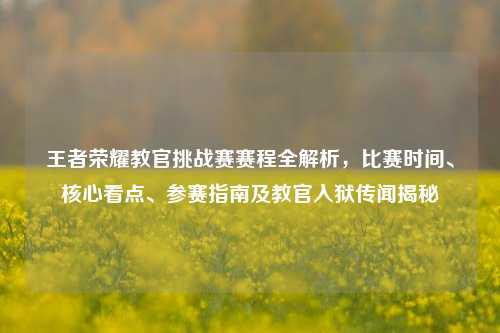 王者荣耀教官挑战赛赛程全解析,比赛时间、核心看点、参赛指南及教官入狱传闻揭秘