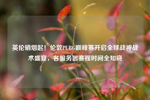 英伦硝烟起!伦敦PUBG巅峰赛开启全球战神战术盛宴,各服务器赛程时间全知晓