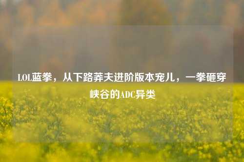 LOL蓝拳,从下路莽夫进阶版本宠儿,一拳砸穿峡谷的ADC异类