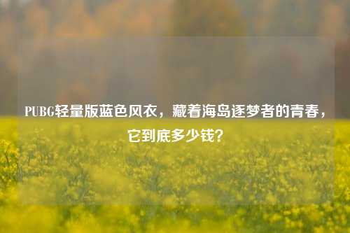 PUBG轻量版蓝色风衣,藏着海岛逐梦者的青春,它到底多少钱?