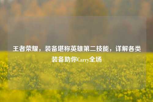 王者荣耀,装备堪称英雄第二技能,详解各类装备助你Carry全场