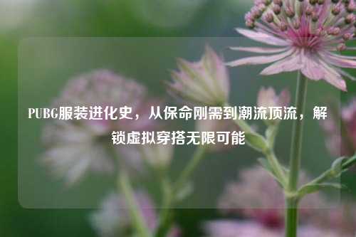PUBG服装进化史,从保命刚需到潮流顶流,解锁虚拟穿搭无限可能