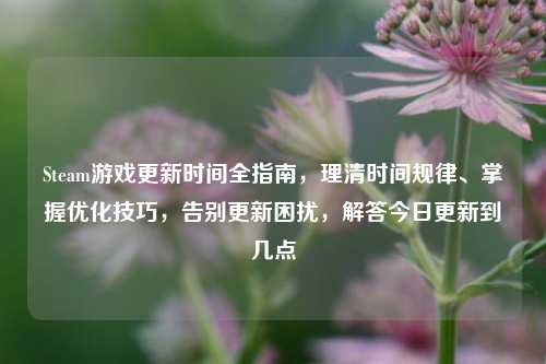 Steam游戏更新时间全指南,理清时间规律、掌握优化技巧,告别更新困扰,解答今日更新到几点