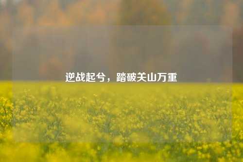 逆战起兮,踏破关山万重