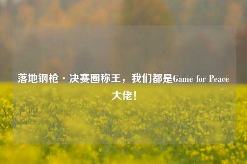 落地钢枪·决赛圈称王,我们都是Game for Peace大佬!