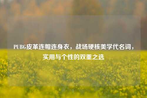 PUBG皮革连帽连身衣,战场硬核美学代名词,实用与个性的双重之选
