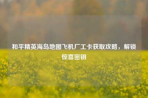 和平精英海岛地图飞机厂工卡获取攻略，解锁惊喜密钥