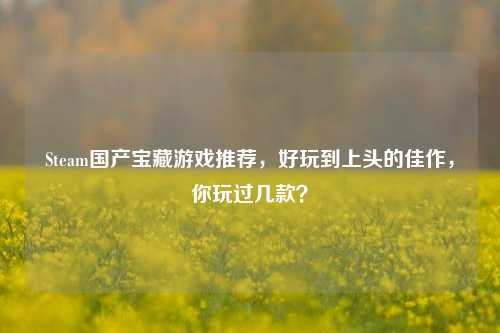 Steam国产宝藏游戏推荐,好玩到上头的佳作,你玩过几款?