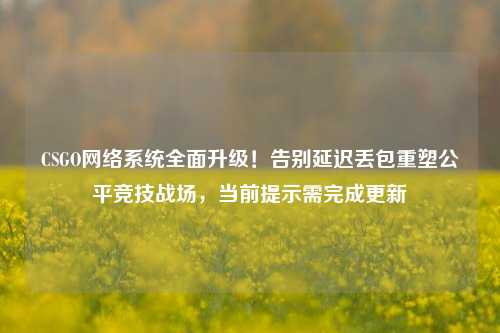 CSGO网络系统全面升级!告别延迟丢包重塑公平竞技战场,当前提示需完成更新