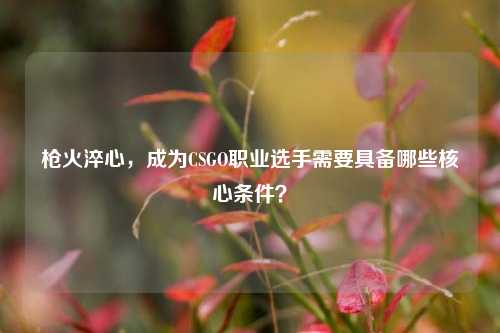 枪火淬心,成为CSGO职业选手需要具备哪些核心条件?
