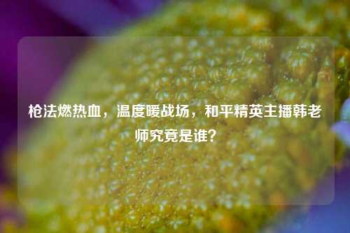 枪法燃热血,温度暖战场,和平精英主播韩老师究竟是谁?