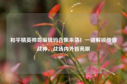 和平精英帅哥编辑码合集来袭!一键解锁颜值战神,战场内外皆亮眼