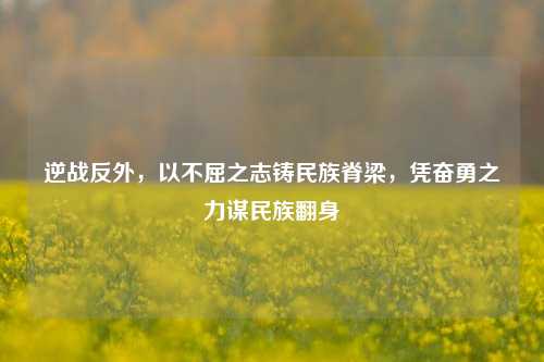 逆战反外,以不屈之志铸民族脊梁,凭奋勇之力谋民族翻身