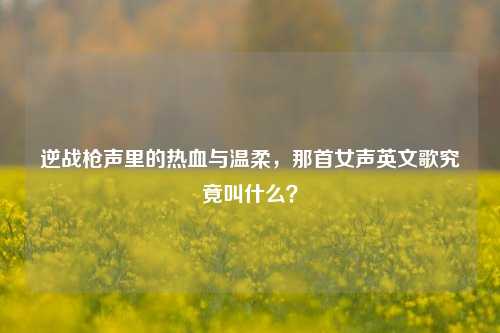 逆战枪声里的热血与温柔,那首女声英文歌究竟叫什么?