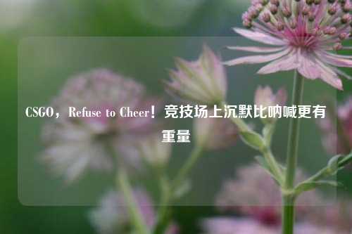 CSGO,Refuse to Cheer!竞技场上沉默比呐喊更有重量