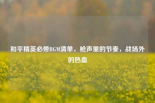 和平精英必带BGM清单,枪声里的节奏,战场外的热血