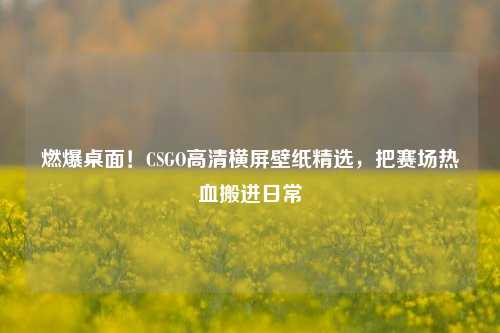 燃爆桌面！CSGO高清横屏壁纸精选，把赛场热血搬进日常