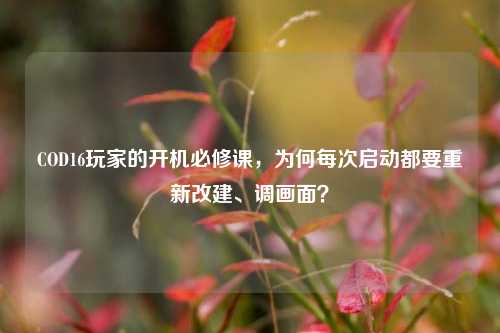 COD16玩家的开机必修课,为何每次启动都要重新改建、调画面?