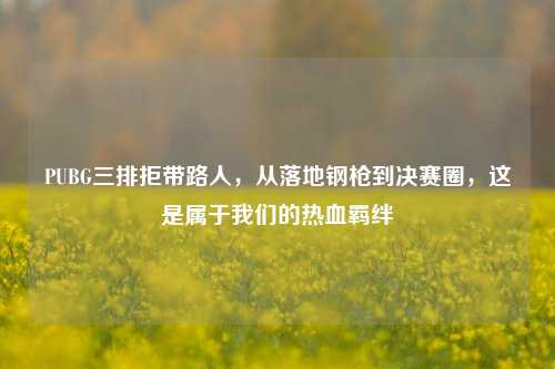 PUBG三排拒带路人，从落地钢枪到决赛圈，这是属于我们的热血羁绊