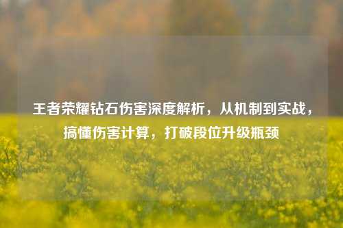 王者荣耀钻石伤害深度解析，从机制到实战，搞懂伤害计算，打破段位升级瓶颈