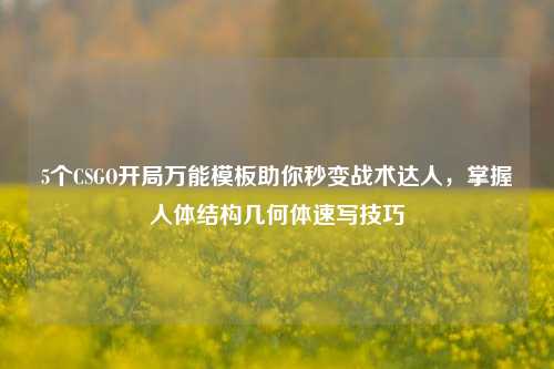 5个CSGO开局万能模板助你秒变战术达人，掌握人体结构几何体速写技巧