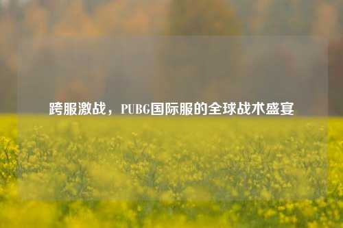 跨服激战，PUBG国际服的全球战术盛宴