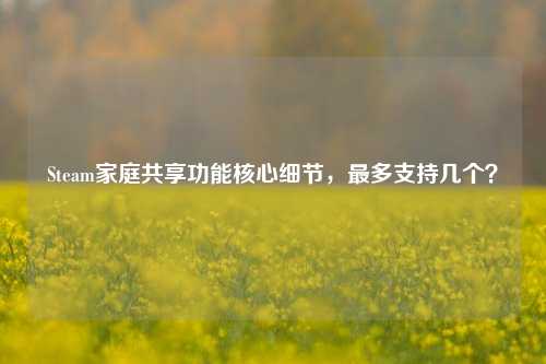 Steam家庭共享功能核心细节，最多支持几个？
