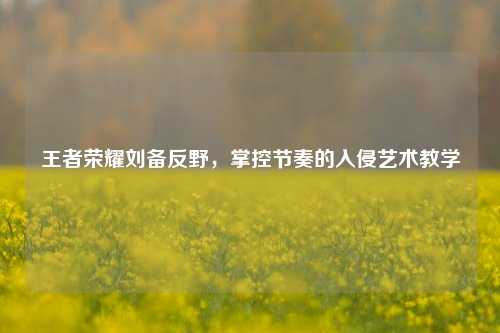 王者荣耀刘备反野，掌控节奏的入侵艺术教学