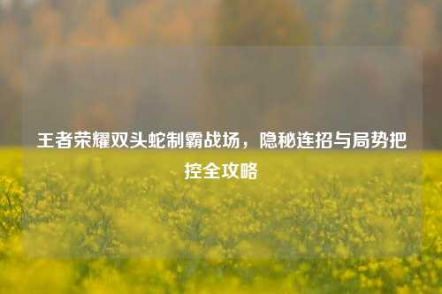 王者荣耀双头蛇制霸战场，隐秘连招与局势把控全攻略